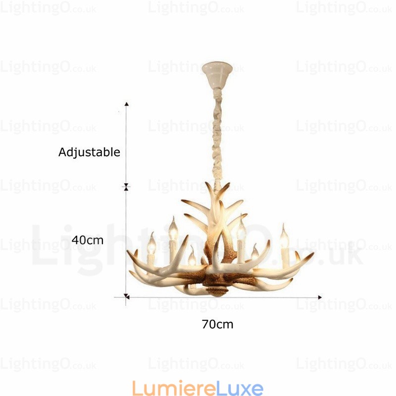 Lustre rétro vintage à 6 lumières