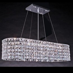 Lustre en cristal chromé contemporain moderne