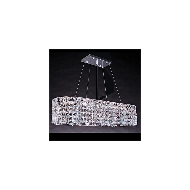 Lustre en cristal chromé contemporain moderne