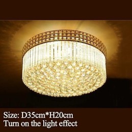 Lustre de luxe moderne en cristal absorbant la lumière du dôme Diamètre 35 cm Contient 3 ampoules