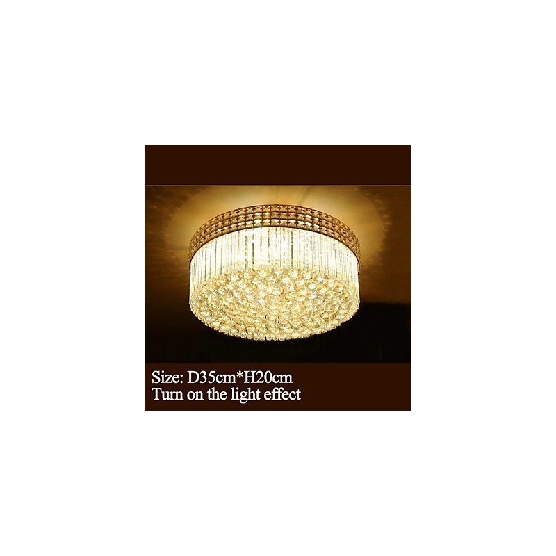 Lustre de luxe moderne en cristal absorbant la lumière du dôme Diamètre 35 cm Contient 3 ampoules