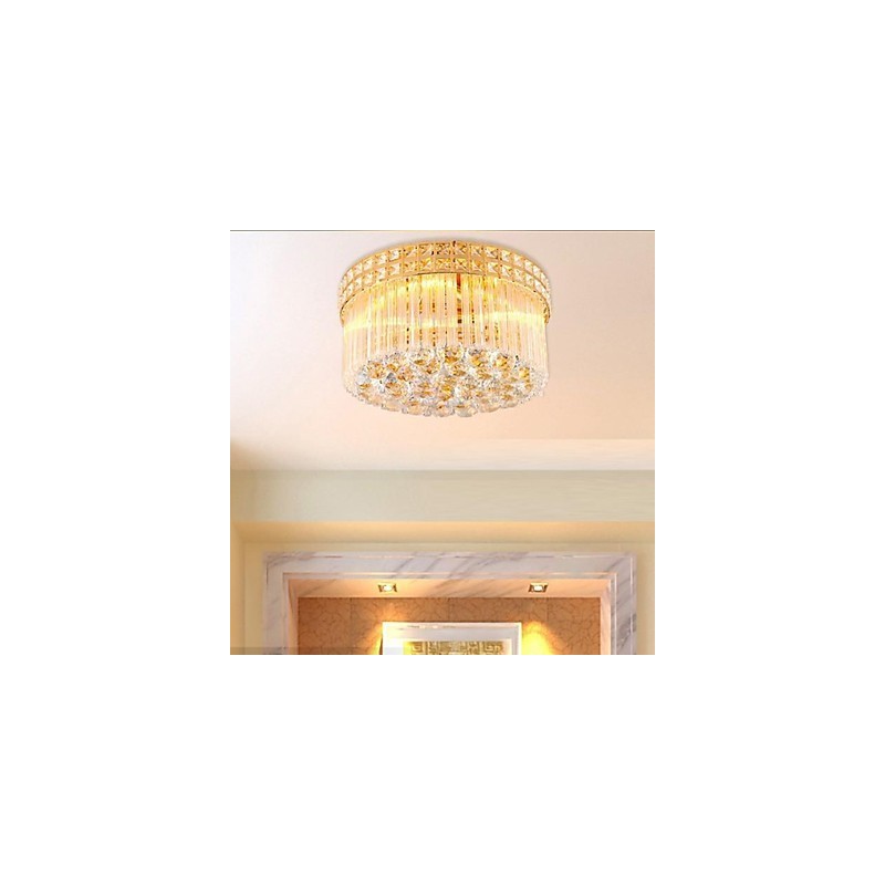 Lustre de luxe moderne en cristal absorbant la lumière du dôme Diamètre 35 cm Contient 3 ampoules