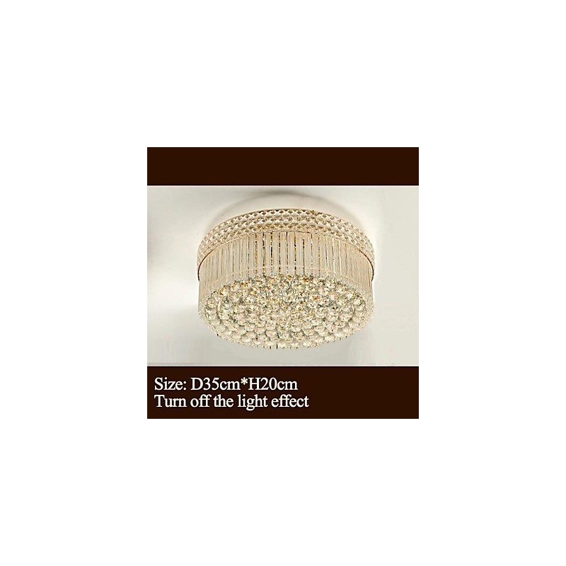 Lustre de luxe moderne en cristal absorbant la lumière du dôme Diamètre 35 cm Contient 3 ampoules