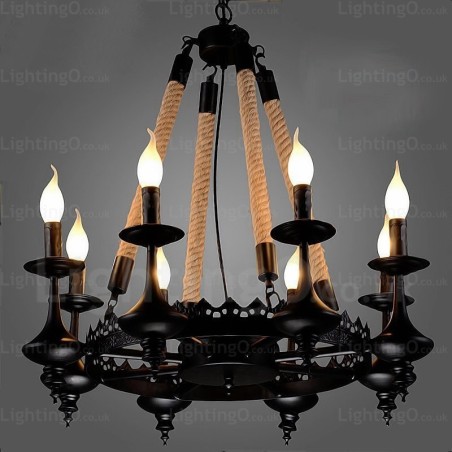 Suspension rustique à 8 lumières Suspension rustique à 8 lumières