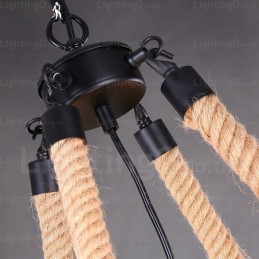 Suspension rustique à 8 lumières