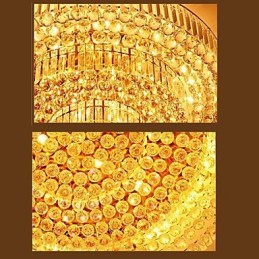 Lustre de luxe moderne en cristal absorbant la lumière du dôme Diamètre 35 cm Contient 3 ampoules