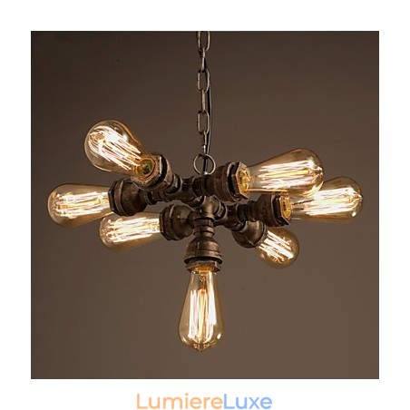 Lustre vintage en métal galvanisé Rustic Lodge Lustre vintage en métal galvanisé Rustic Lodge