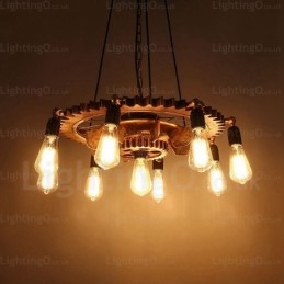 Suspension rétro vintage à 9 lumières