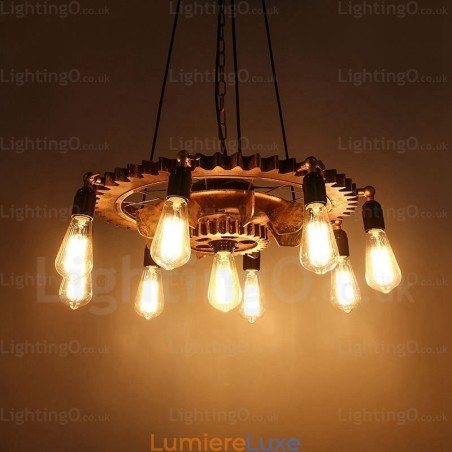 Suspension rétro vintage à 9 lumières Suspension rétro vintage à 9 lumières