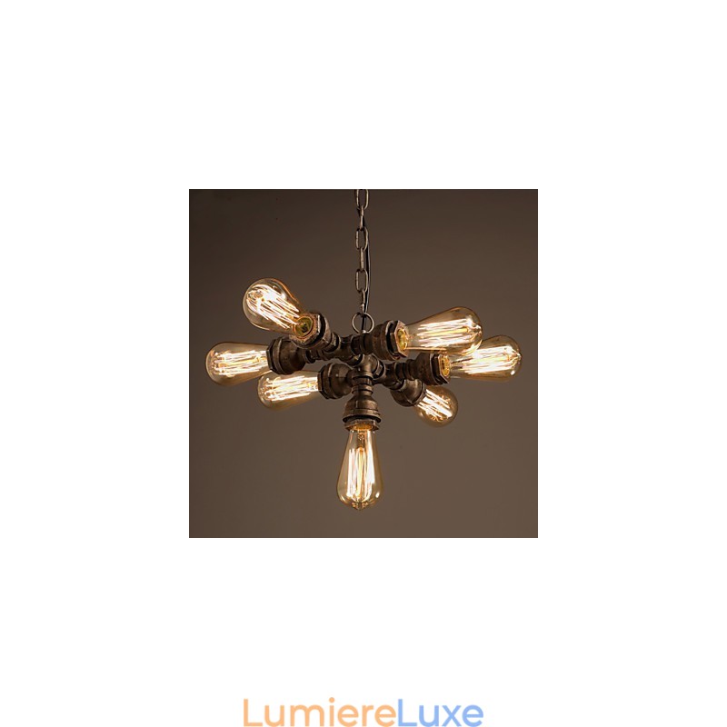 Lustre vintage en métal galvanisé Rustic Lodge