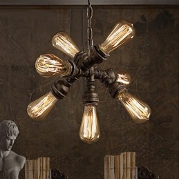 Lustre vintage en métal galvanisé Rustic Lodge