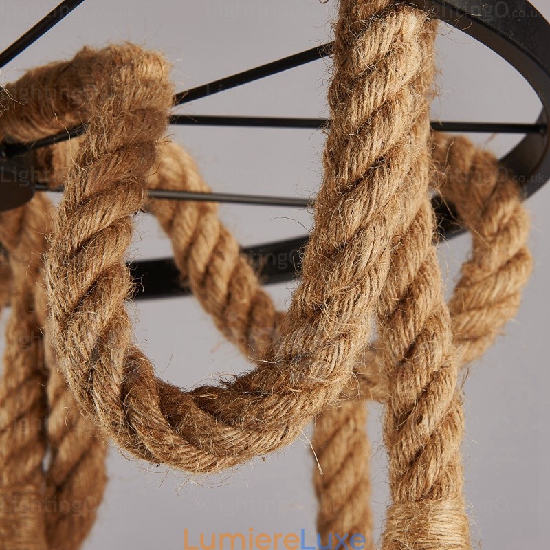 Suspension rétro vintage à 6 lumières