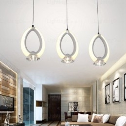 Suspension contemporaine moderne à 1 lumière avec abat-jour en cristal