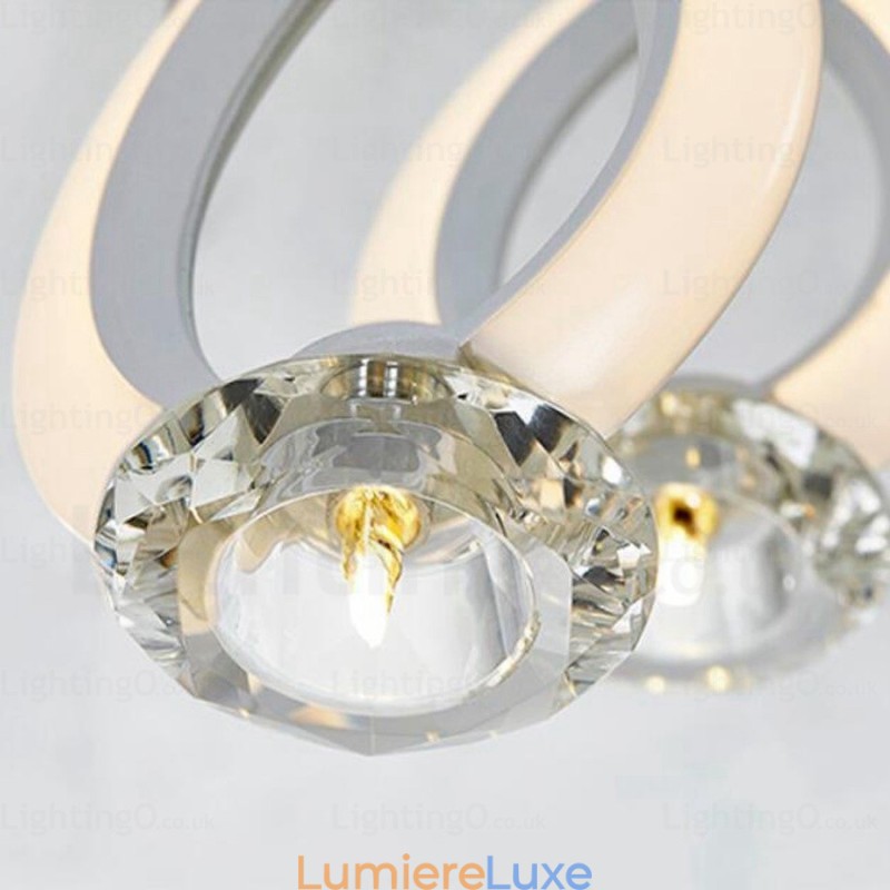 Suspension contemporaine moderne à 1 lumière avec abat-jour en cristal