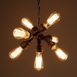 Lustre vintage en métal galvanisé Rustic Lodge