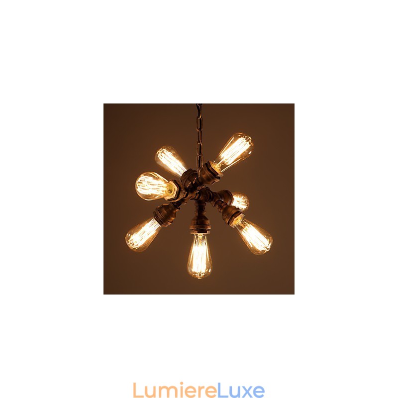 Lustre vintage en métal galvanisé Rustic Lodge