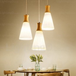Suspension nordique contemporaine moderne à 1 lumière avec abat-jour en verre