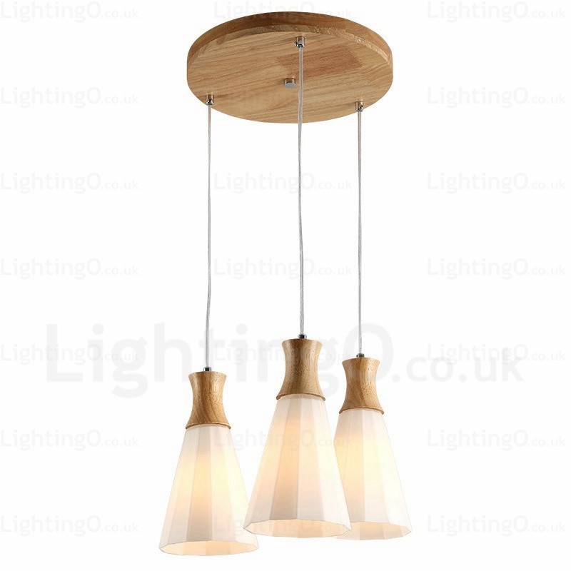 Suspension nordique contemporaine moderne à 1 lumière avec abat-jour en verre