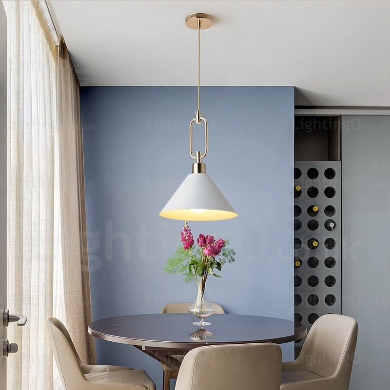 Suspension contemporaine moderne nordique à 1 lumière avec abat-jour en acier inoxydable. Boutiques