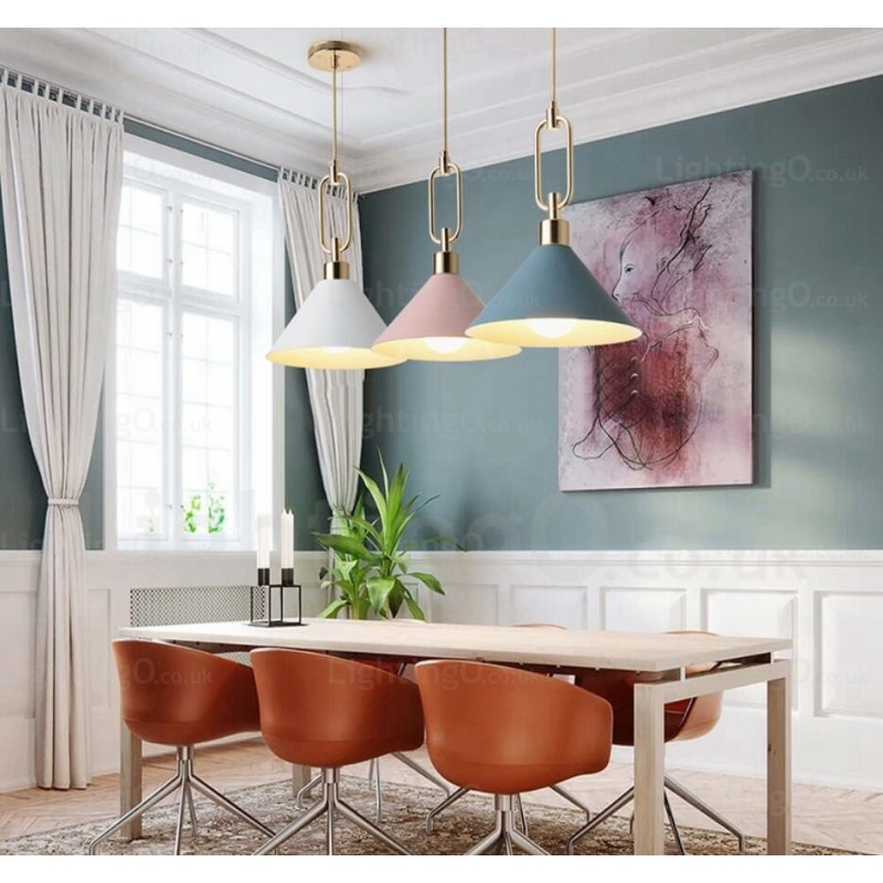 Suspension contemporaine moderne nordique à 1 lumière avec abat-jour en acier inoxydable. Boutiques