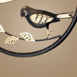 Suspension rustique à 1 lumière avec abat-jour en verre
