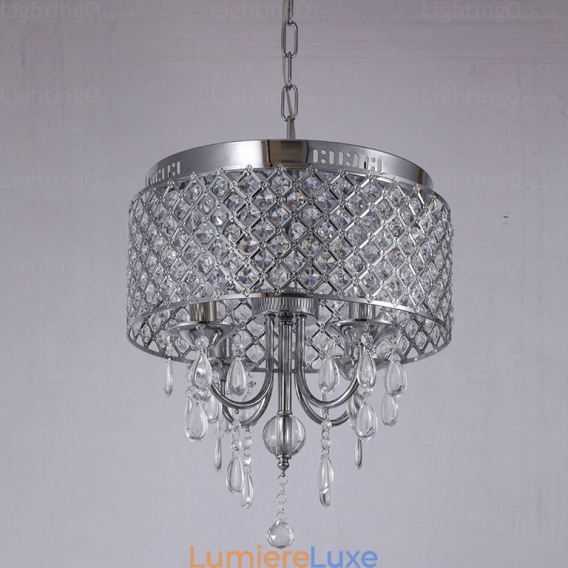 Suspension contemporaine moderne à 1 lumière avec abat-jour en cristal
