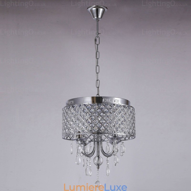 Suspension contemporaine moderne à 1 lumière avec abat-jour en cristal