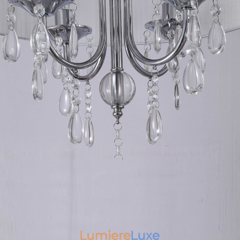 Suspension contemporaine moderne à 1 lumière avec abat-jour en cristal
