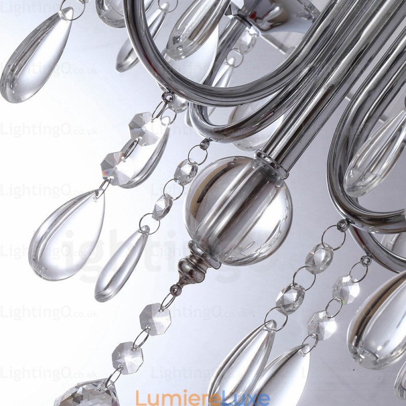 Suspension contemporaine moderne à 1 lumière avec abat-jour en cristal