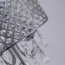 Suspension contemporaine moderne à 1 lumière avec abat-jour en cristal