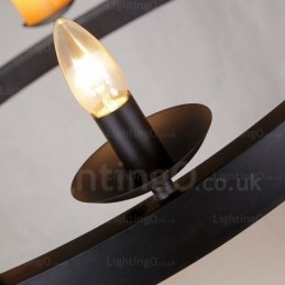Suspension rétro vintage à 8 lampes avec abat-jour en marbre
