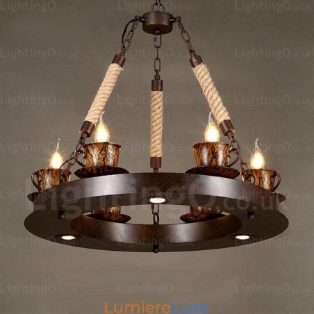 Suspension rustique à 9 lumières Suspension rustique à 9 lumières
