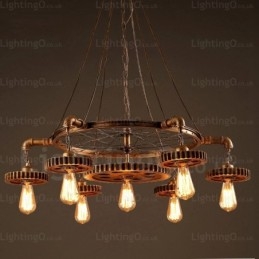 Suspension rétro vintage à 7 lumières