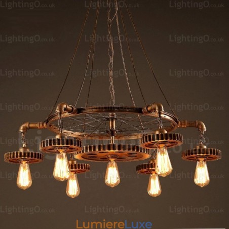 Suspension rétro vintage à 7 lumières Suspension rétro vintage à 7 lumières