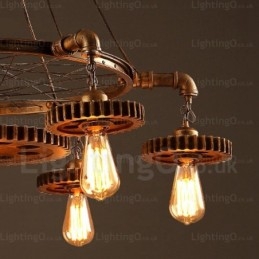 Suspension rétro vintage à 7 lumières