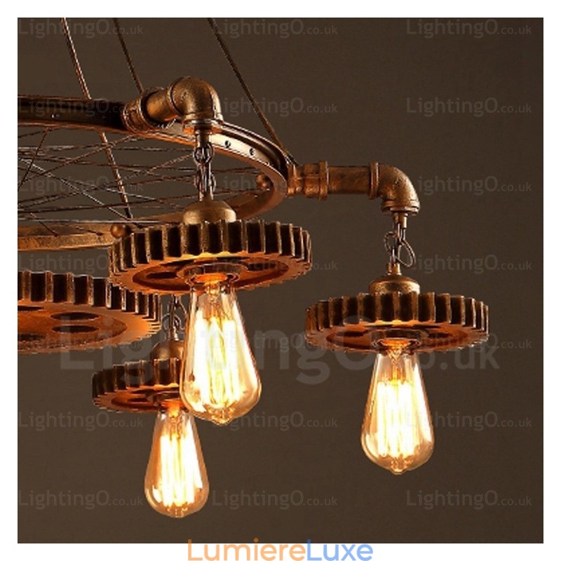 Suspension rétro vintage à 7 lumières