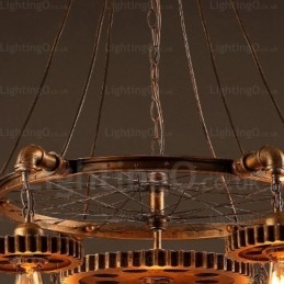 Suspension rétro vintage à 7 lumières