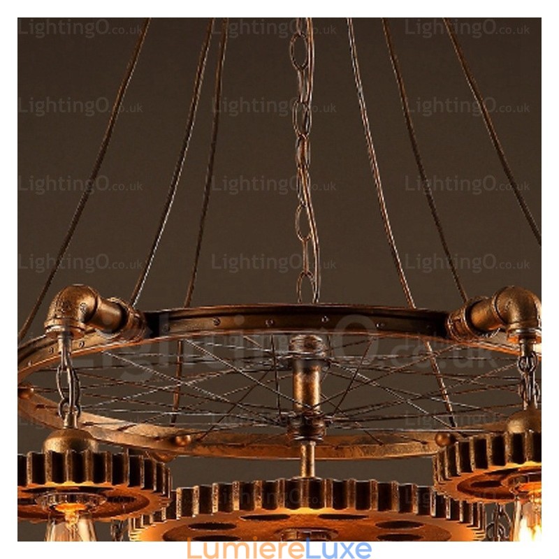Suspension rétro vintage à 7 lumières