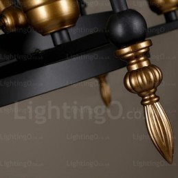 Suspension rétro vintage à 6 lampes avec abat-jour en verre