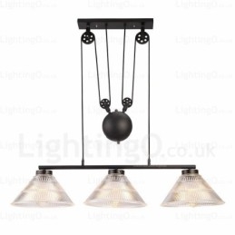 Suspension contemporaine moderne à 2 lumières avec abat-jour en verre