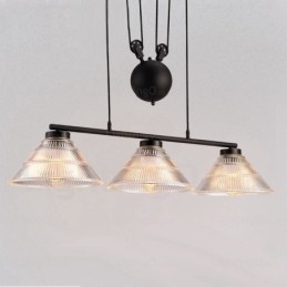 Suspension contemporaine moderne à 2 lumières avec abat-jour en verre