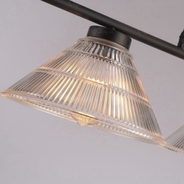 Suspension contemporaine moderne à 2 lumières avec abat-jour en verre