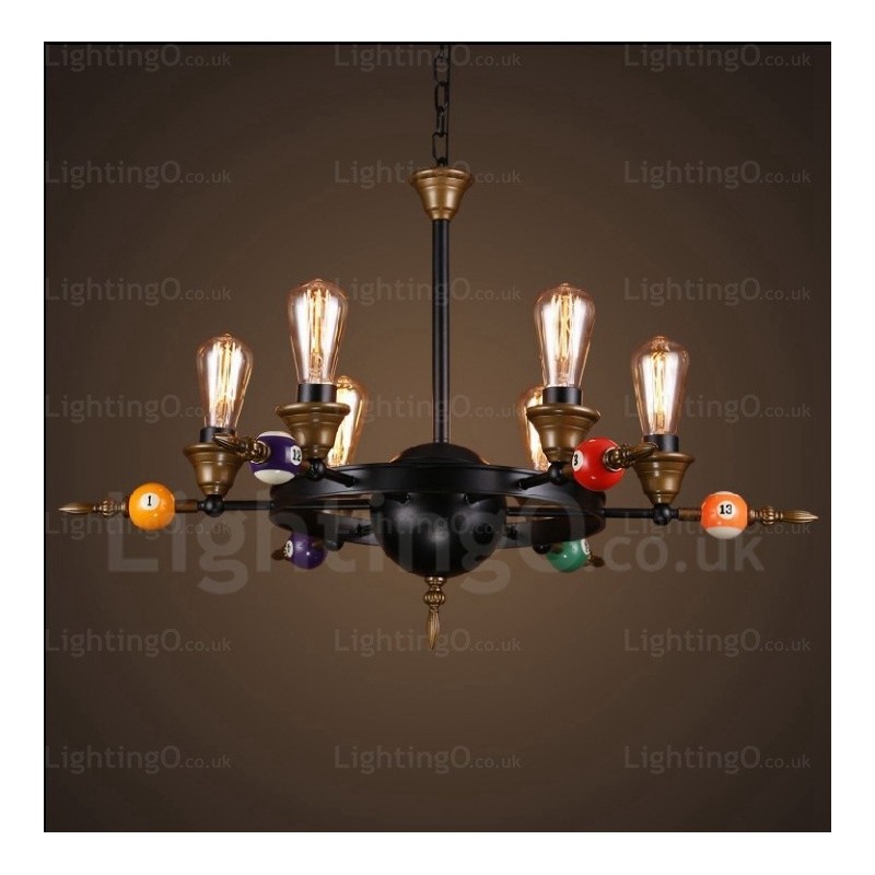 Suspension rétro vintage rustique à 4 lumières