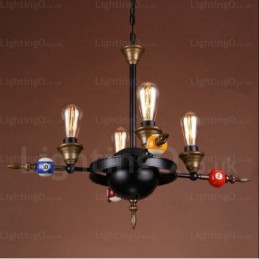 Suspension rétro vintage rustique à 4 lumières