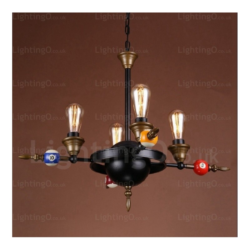Suspension rétro vintage rustique à 4 lumières