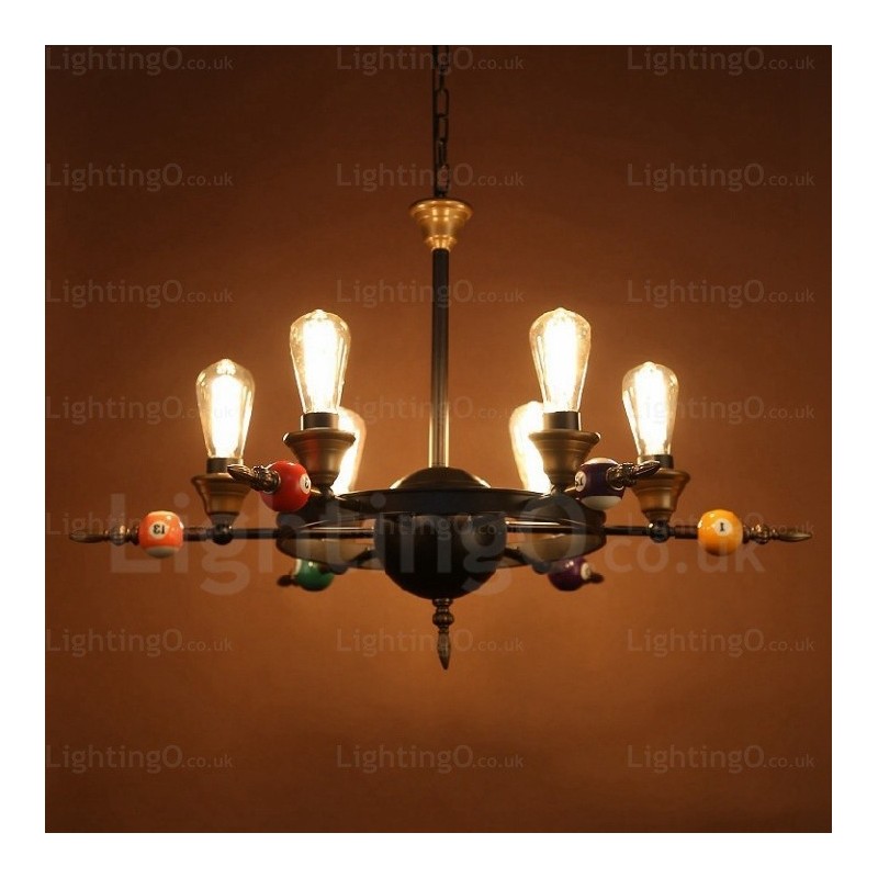 Suspension rétro vintage rustique à 4 lumières