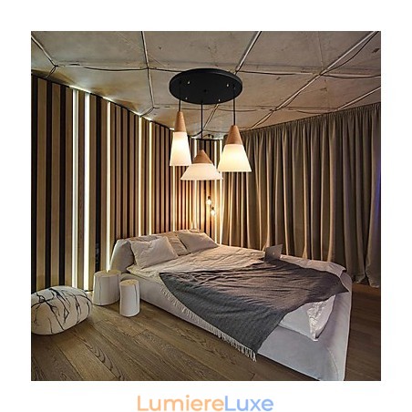 Lustre mini style moderne contemporain en métal à 3 lumières Lustre mini style moderne contemporain en métal à 3 lumières