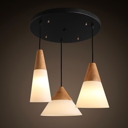 Lustre mini style moderne contemporain en métal à 3 lumières