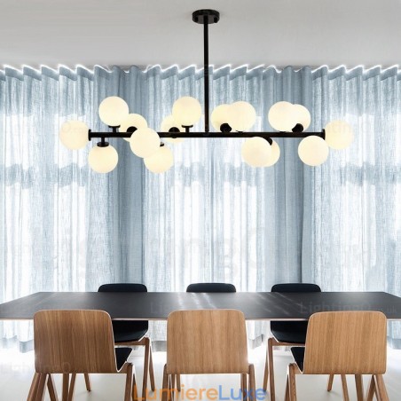 Suspension nordique à 16 lampes avec abat-jour en verre Suspension nordique à 16 lampes avec abat-jour en verre