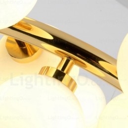 Suspension nordique à 25 lampes avec abat-jour en verre